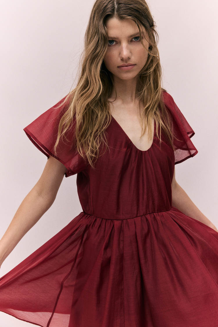 Butterfly sleeve dress