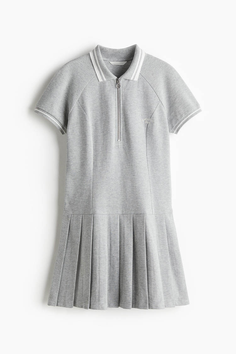 Collar beaded cotton dress