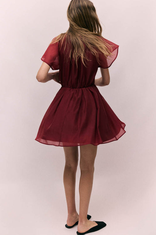 Butterfly sleeve dress